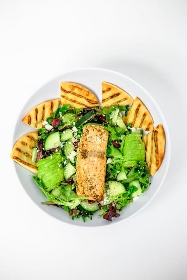 Medium avocado citrus salmon salad.