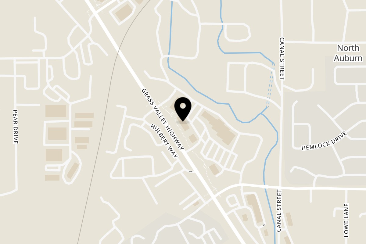 Map showing the location of Garden of Eat'n Auburn on 1850 Grass Valley Hwy #320 in Auburn